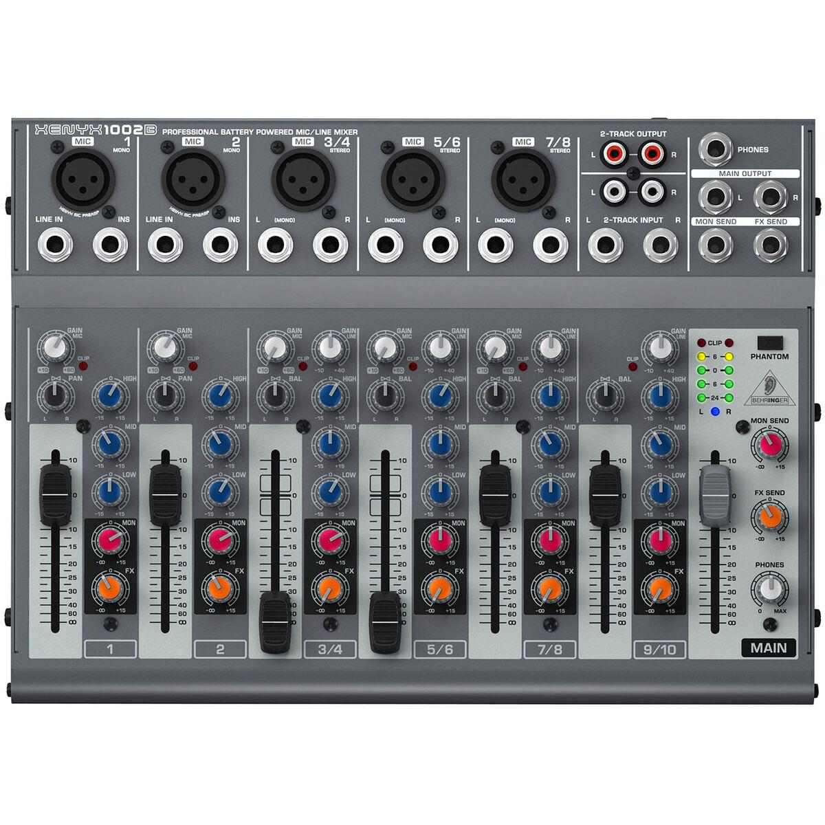 Behringer XENYX 1002B 10-Input 2-Buss Mixer Battery Powered